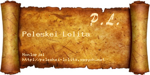Peleskei Lolita névjegykártya
